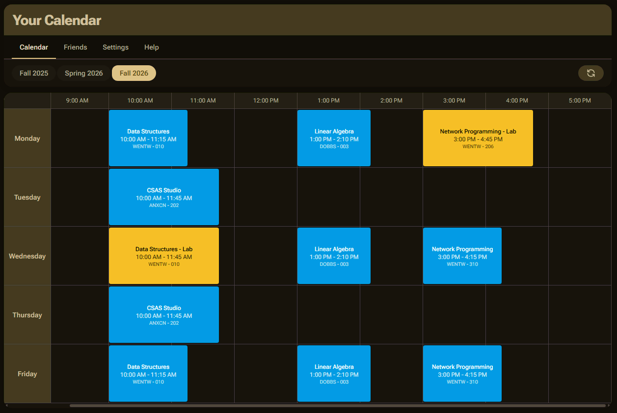 Calendar page